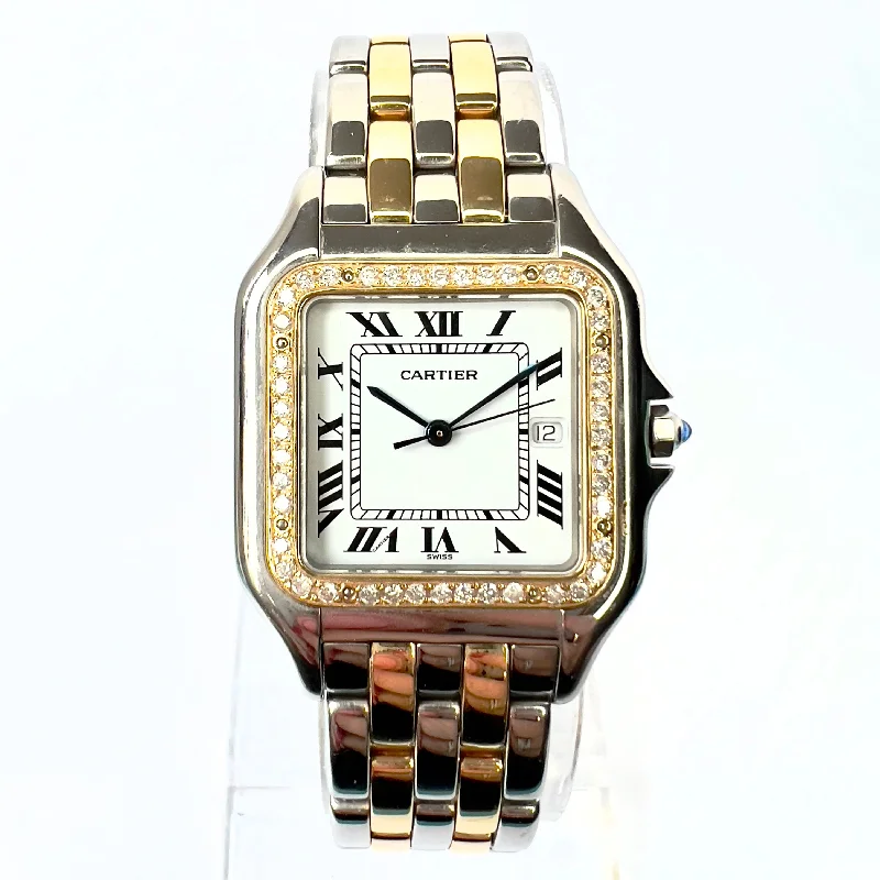 CARTIER PANTHERE Quartz 29mm 2 Row Gold 0.55TCW DIAMOND Watch