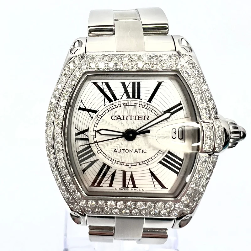 CARTIER ROADSTER 2510 Automatic 38mm Steel 1.68TCW Diamond Watch