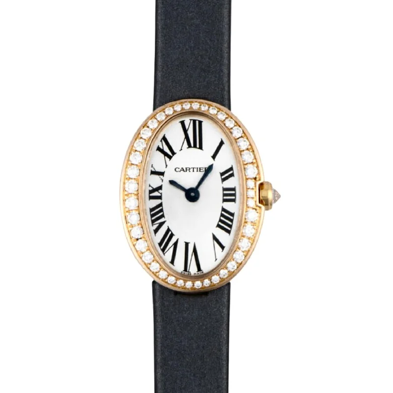 CARTIER BAIGNOIRE 18K Rose Gold ~1TCW Diamond Watch NEW Model