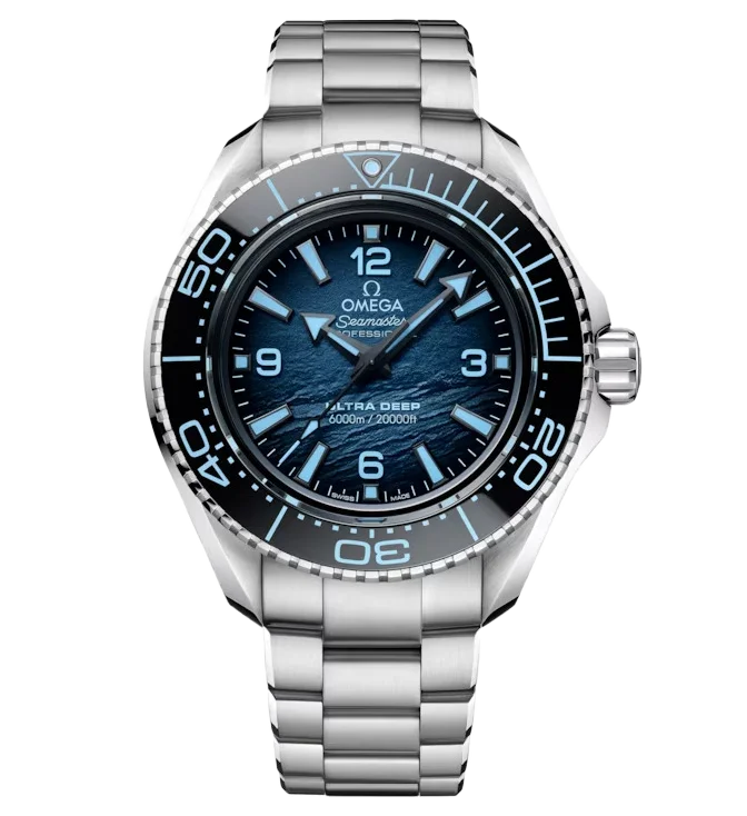 OMEGA Seamaster Planet Ocean 600m, 45.5mm with Summer Blue Wave Dial