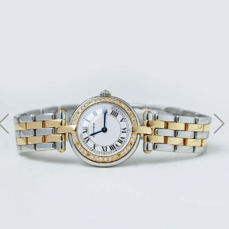 CARTIER PANTHERE VENDOME Quartz 24mm 2 Row Gold 0.30TCW Diamond Watch