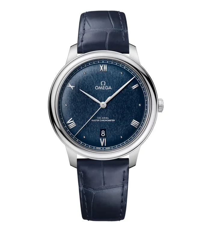 OMEGA De Ville Prestige, 40mm with Blue Leather Strap