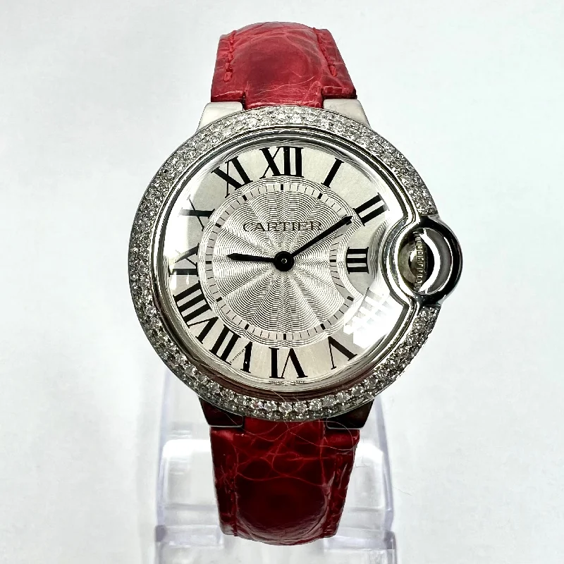 CARTIER BALLON BLEU Quartz 33mm Steel 1.17TCW DIAMOND Watch