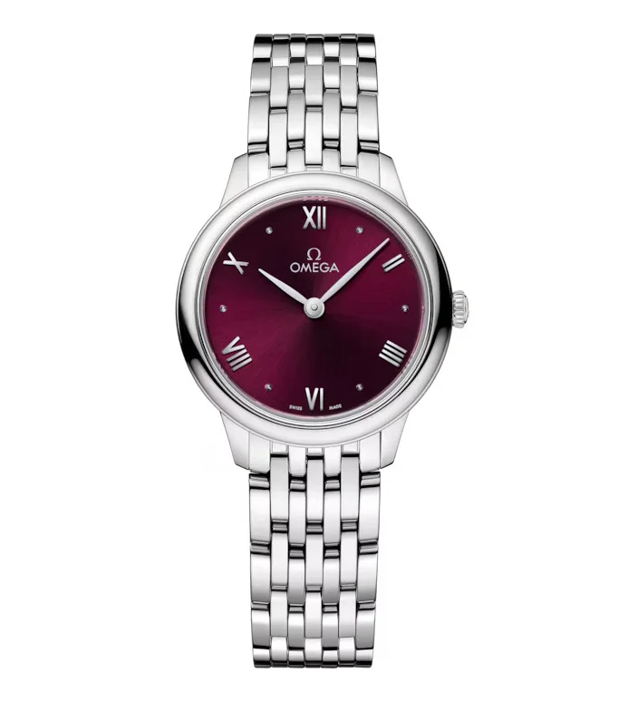 OMEGA De Ville Prestige, 27.5mm with Burgundy Dial