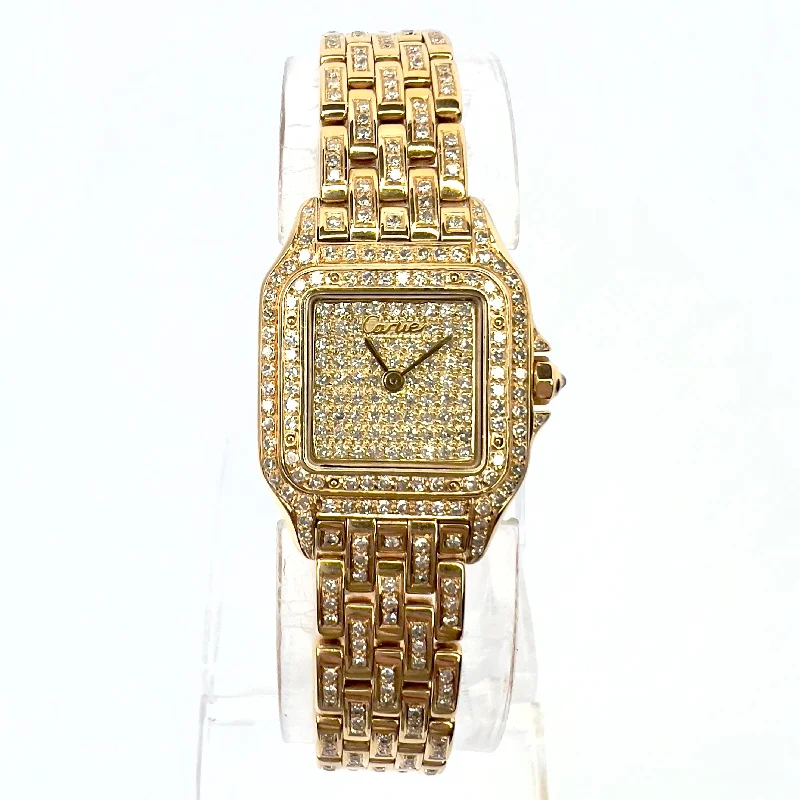 CARTIER PANTHERE Quartz 23mm 18K Yellow Gold 3.5TCW Diamond Watch