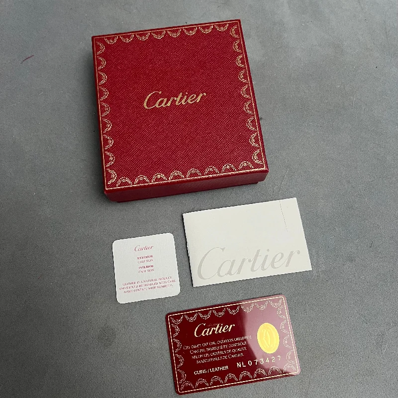 CARTIER Leather Goods Box 4.75x4.40x1.5  inches + Booklet + Filled Certificate