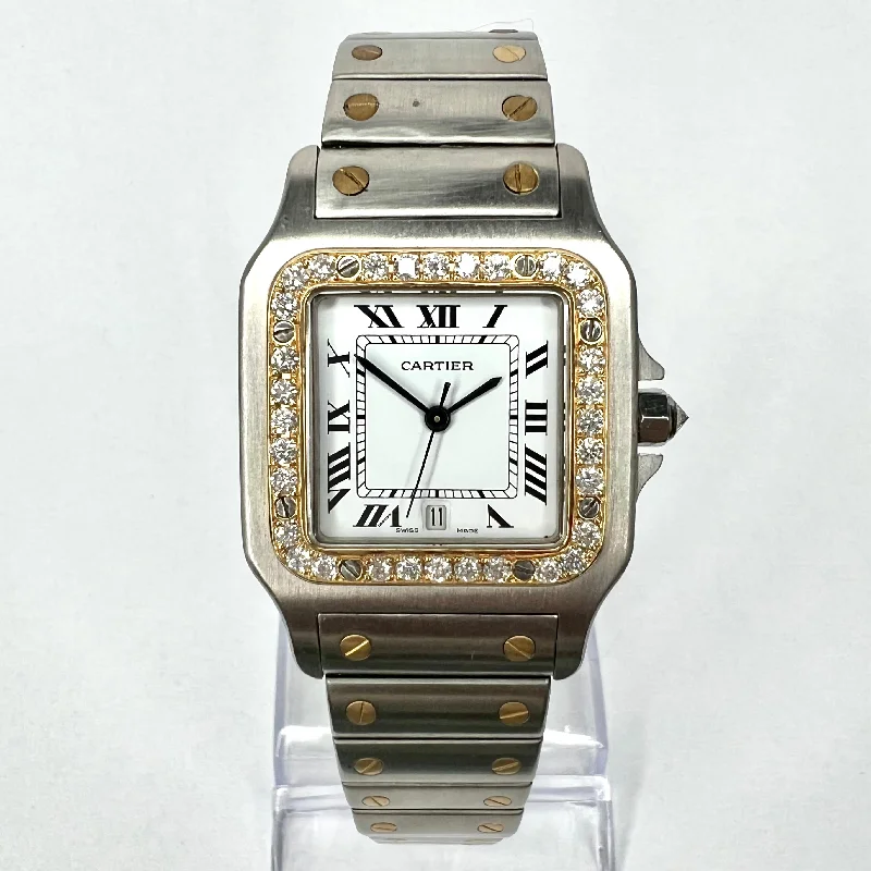 CARTIER SANTOS GALBEE 29mm Quartz 2 Tone 0.85TCW Diamond Watch