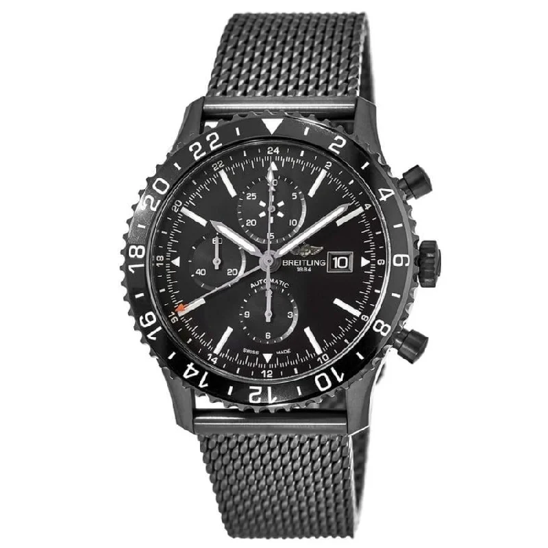 Breitling Men's M2431013-BF02-159M Chronoliner  Chronograph Black Stainless Steel Watch