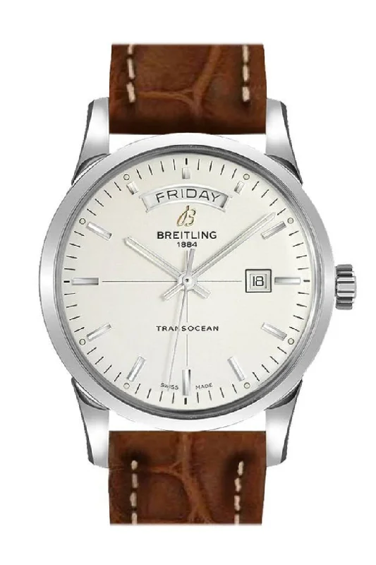 Breitling Transocean Day Date Brown Leather A4531012