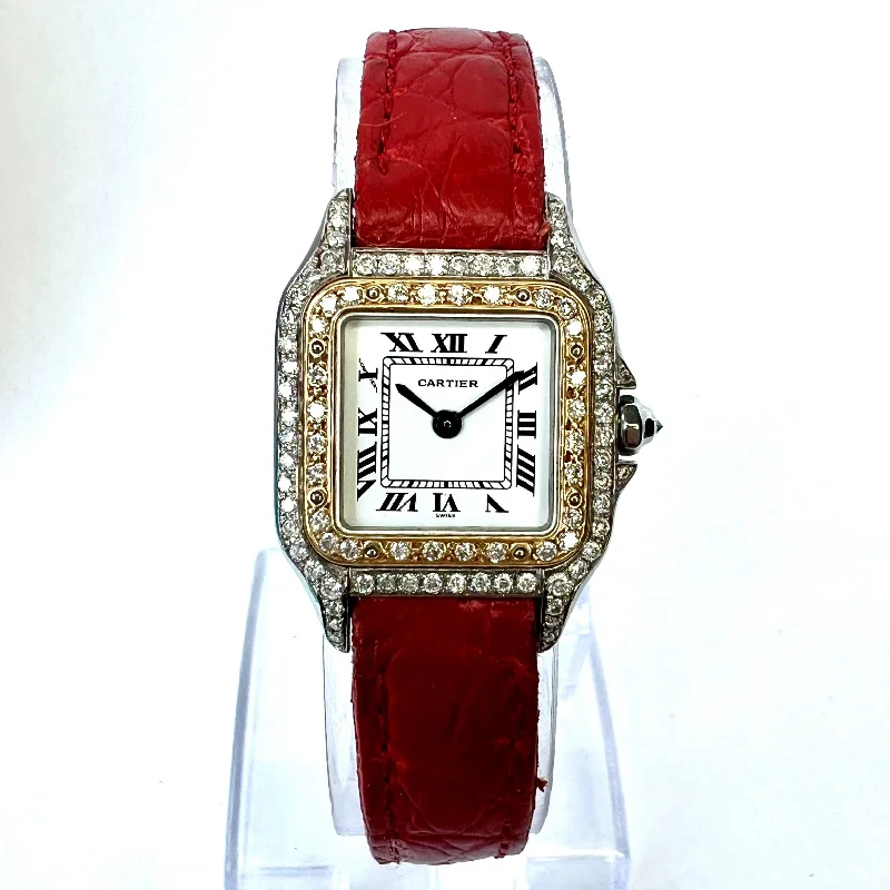 CARTIER PANTHERE 23mm Quartz 2 Tone 0.47TCW DIAMOND Watch