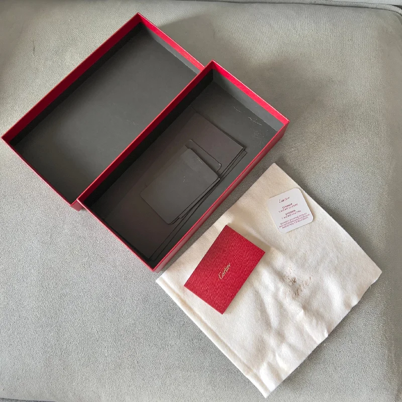 CARTIER Leather Goods Box 9.10x4.80x1.85 inches + Wrapping Cloth + Certificate