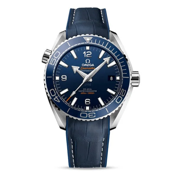 OMEGA Seamaster Planet Ocean 600m Co-Axial Master Chronometer 43.5mm with Blue Leather Strap