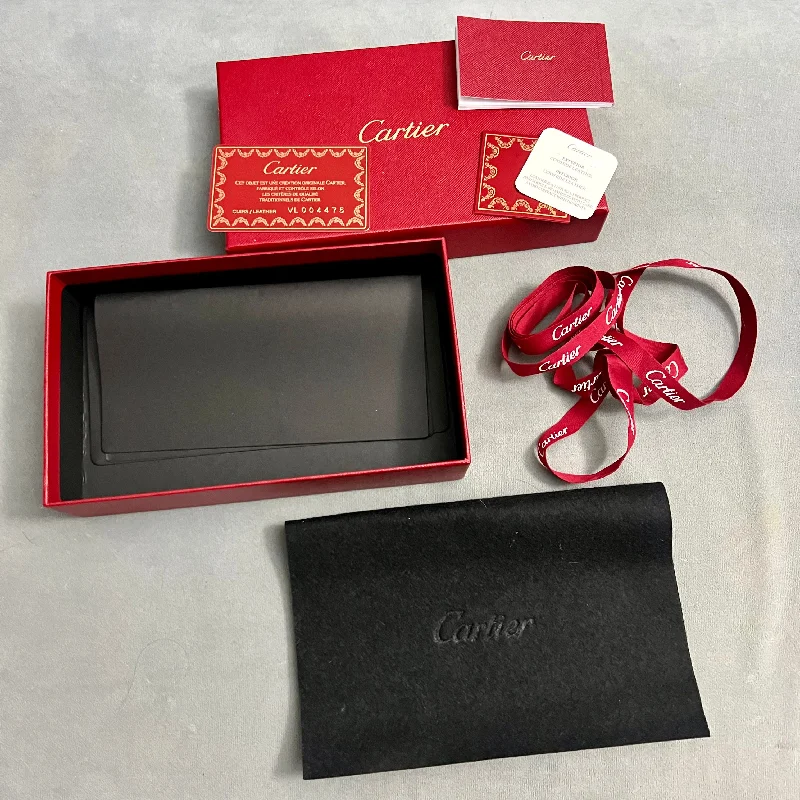 CARTIER Leather Goods Box + Certificate + Booklet + Ribbon + Wrapping Cloth