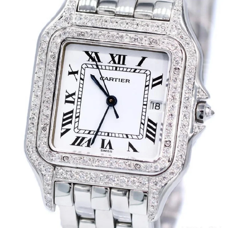 CARTIER PANTHERE Quartz 29mm Steel 1.9TCW Diamond Watch