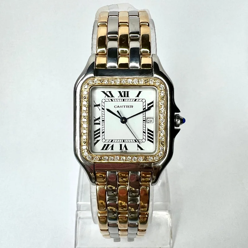 CARTIER PANTHERE Quartz 29mm 3 Row Gold 0.55TCW DIAMOND Watch