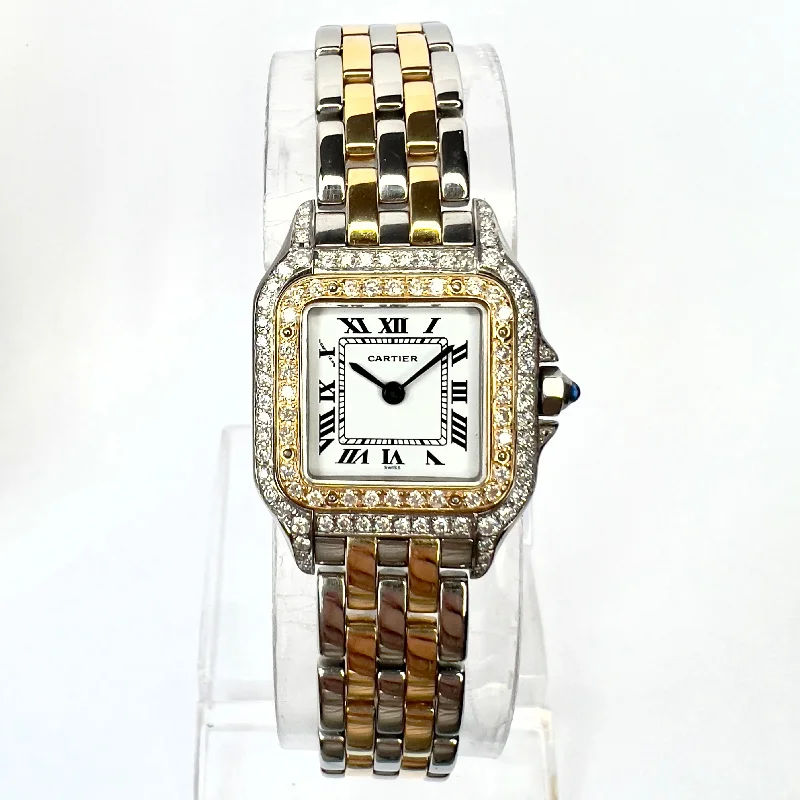 CARTIER PANTHERE 23mm Quartz 2 Row Gold 0.86TCW DIAMOND Watch